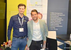 Joep Jongkind en Mitchell Oor van Fresh Portal, de enige softwareleverancier op de gehele beurs.